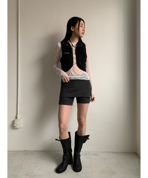 「Didot.showroom」 ショートパンツ FREE ブラック レディース Didot.showroomワイドカーフミドルブーツ 【公式通販】 