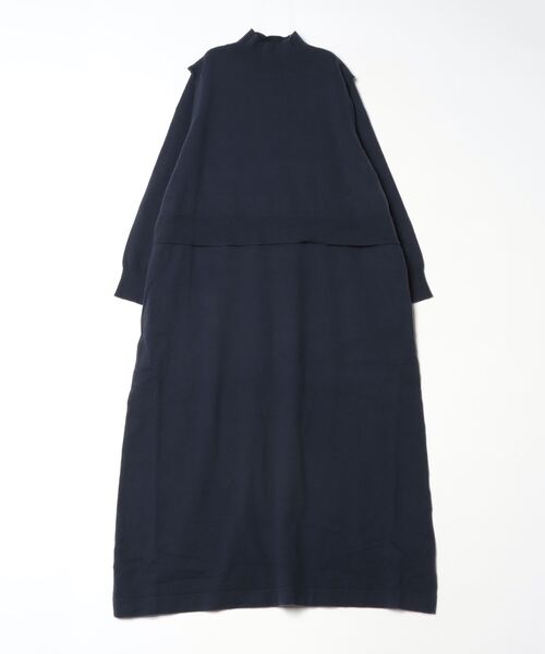 「SHIPS any」 ニットワンピース ONE SIZE ネイビー レディースの画像