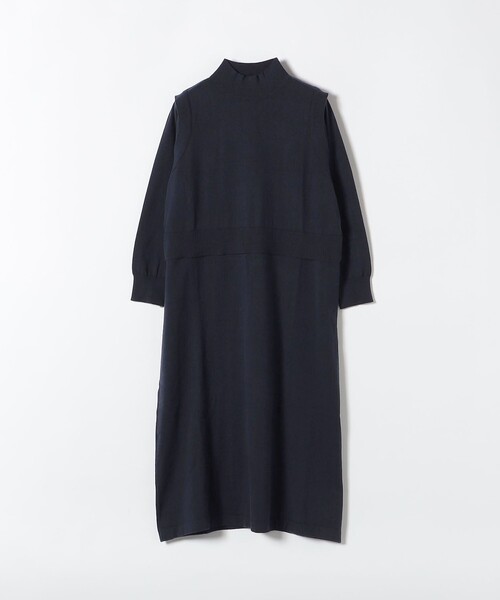 「SHIPS any」 ニットワンピース ONE SIZE ネイビー レディースの画像