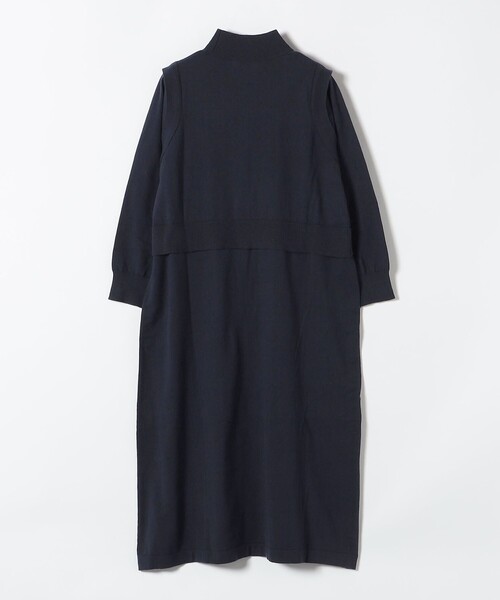 「SHIPS any」 ニットワンピース ONE SIZE ネイビー レディースの画像