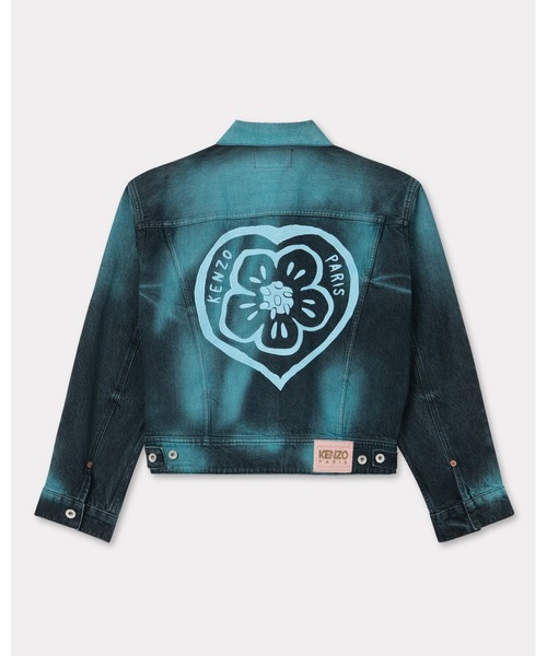 デニムジャケット gジャン 'KENZO Boke Heart' オーバーサイズ トラッカー ジャケット イン ジャパニーズ デニム メンズの画像
