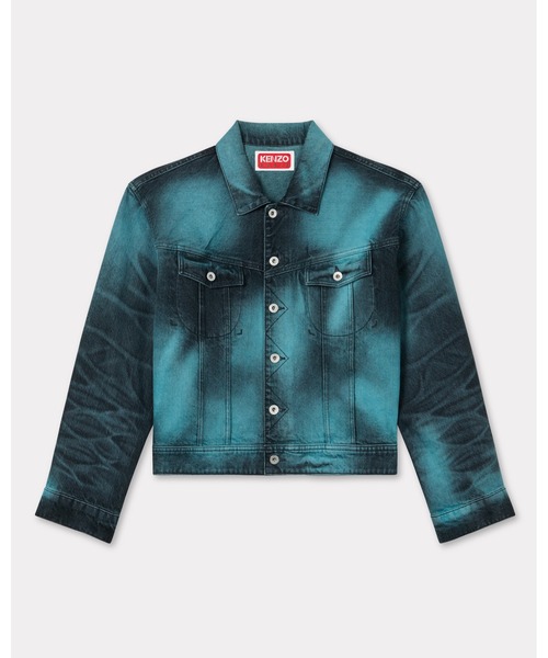 デニムジャケット gジャン 'KENZO Boke Heart' オーバーサイズ トラッカー ジャケット イン ジャパニーズ デニム メンズの画像