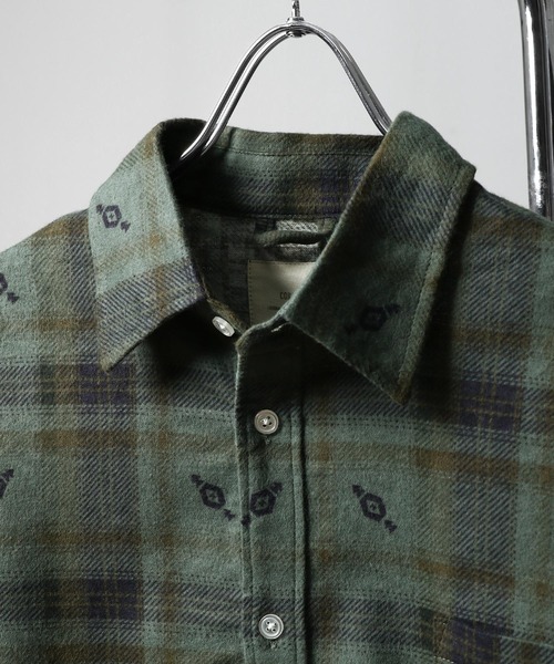 「ZIP FIVE」 「corisco」長袖ネルシャツ LARGE ネイビー メンズ_画像2