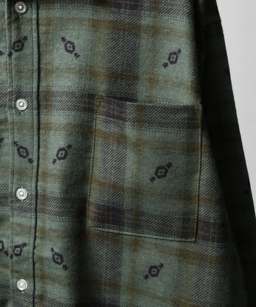 「ZIP FIVE」 「corisco」長袖ネルシャツ LARGE ネイビー メンズ_画像3