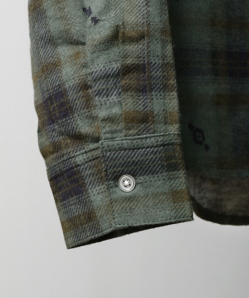 「ZIP FIVE」 「corisco」長袖ネルシャツ LARGE ネイビー メンズ_画像5
