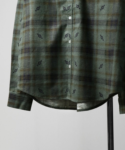 「ZIP FIVE」 「corisco」長袖ネルシャツ LARGE ネイビー メンズ_画像6