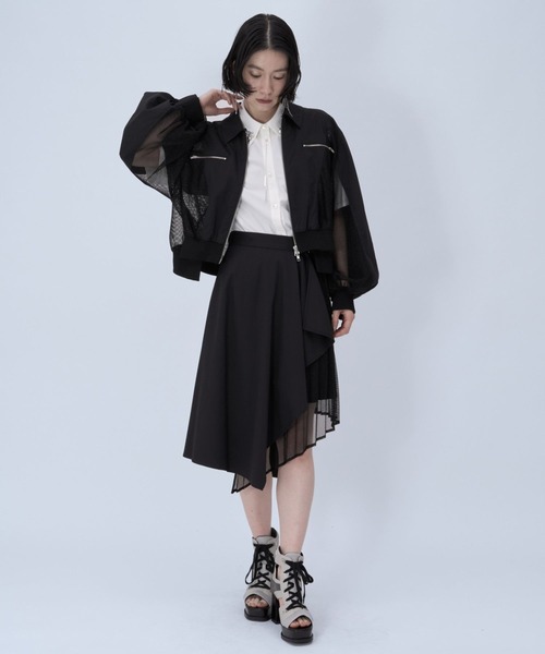 HARE メッシュキリカエショートブルゾン HARE（ハレ） ブルゾン アウター メッシュキリカエショートブルゾン