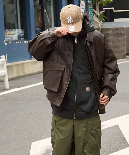 「Carhartt」 ジップアップパーカー M ブラック メンズの画像