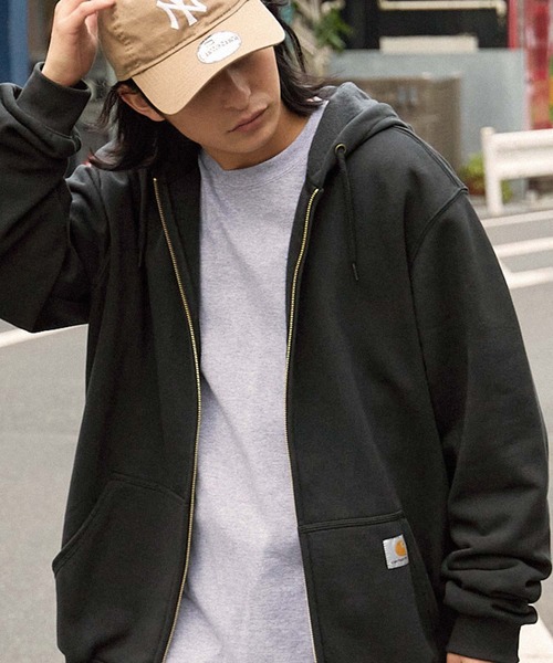 「Carhartt」 ジップアップパーカー M ブラック メンズの画像