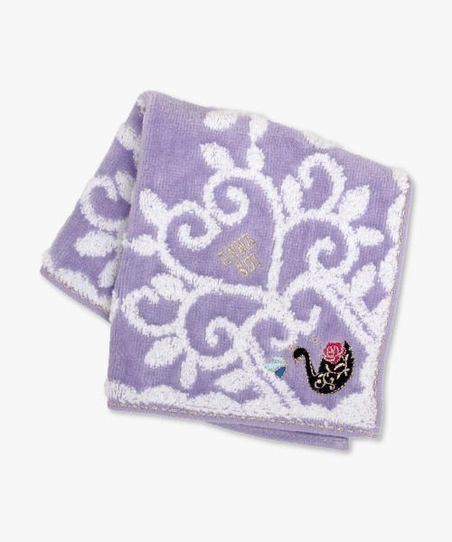 ANNA SUI（アナスイ） ハンカチ アニマル刺繍タオル ブラックスワン