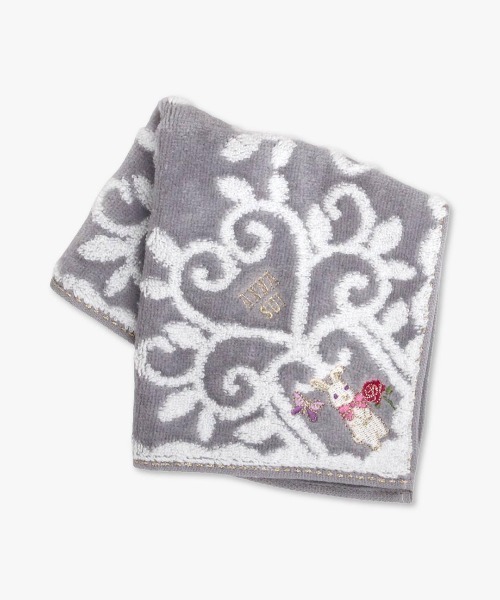 ANNA SUI（アナスイ） ハンカチ アニマル刺繍タオル ブラックスワン