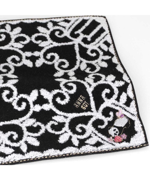 ANNA SUI（アナスイ） ハンカチ アニマル刺繍タオル ブラックスワン