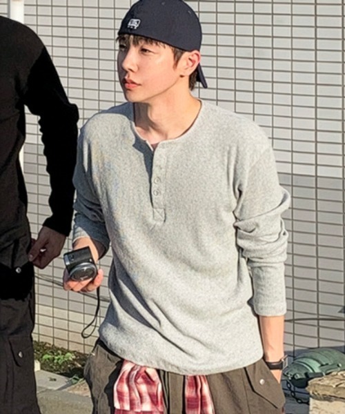NOWLE（ノウル） ヘンリーネック tシャツ 「NOWLE」ヘンリーネック