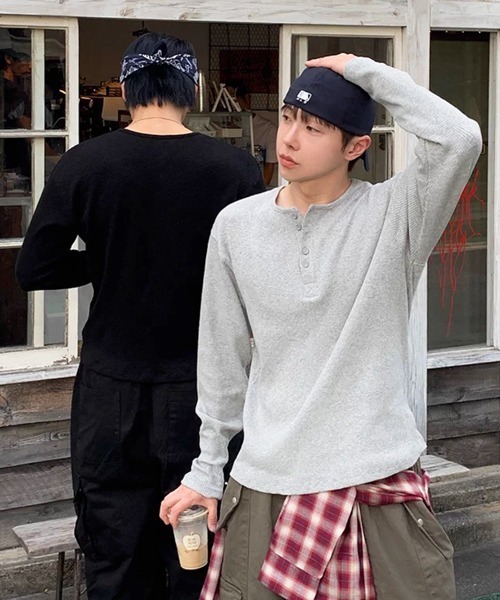 NOWLE（ノウル） ヘンリーネック tシャツ 「NOWLE」ヘンリーネック