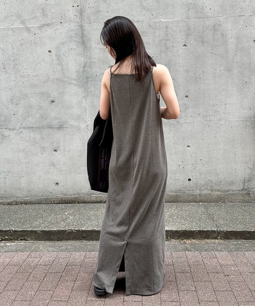 「feepur」 キャミソールワンピース TALL ブラック レディース_画像8