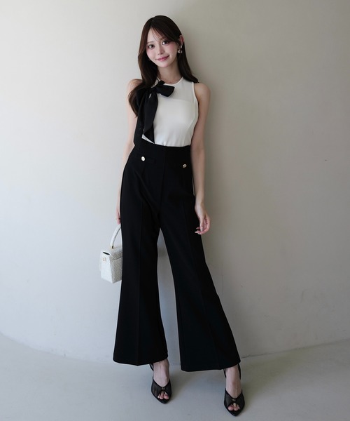 EIMY ISTOIRE ノースリーブ トップス パンツ ブラック EIMY ISTOIRE