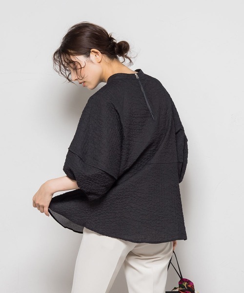 「Droite lautreamont」 7分袖ブラウス M ブラック レディース_画像6