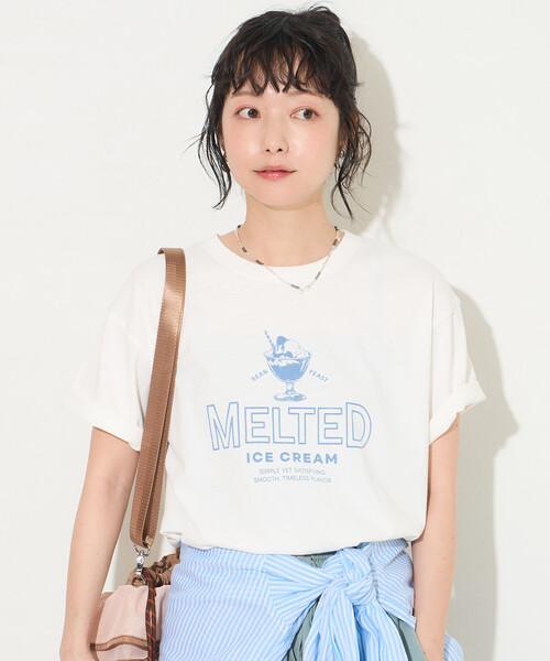 アイスクリーム シャツ D (傷や汚れあり)】Flag S/S Tee クルーネック プリント Tシャツ