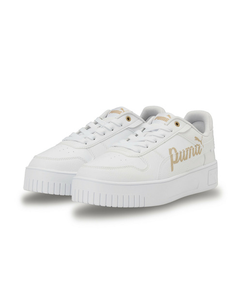 「PUMA」 ローカットスニーカー 22.0cm ホワイト×ブラック レディース_画像2