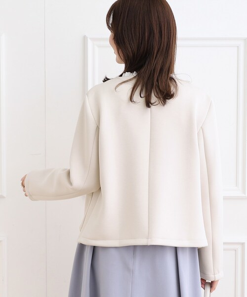 「couture brooch」 ノーカラージャケット 42 アイボリー レディース_画像5