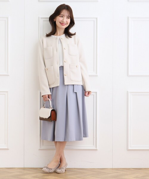 「couture brooch」 ノーカラージャケット 42 アイボリー レディース_画像6