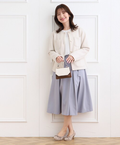「couture brooch」 ノーカラージャケット 42 アイボリー レディース_画像9