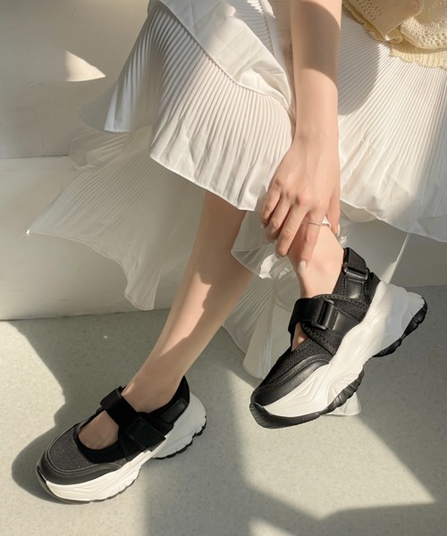 「Shoes in Closet」 ローカットスニーカー L ブラック×ホワイト レディース_画像8