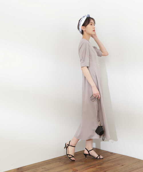 「N.(N. Natural Beauty Basic)」 半袖ワンピース MEDIUM ベージュ レディース_画像6