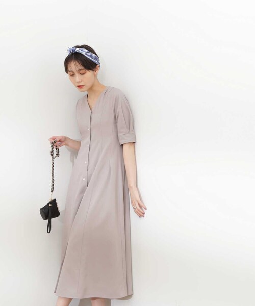 「N.(N. Natural Beauty Basic)」 半袖ワンピース MEDIUM ベージュ レディース_画像7