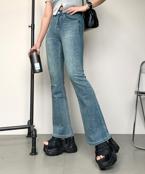 「non-hedge」 ブーツカットデニムパンツ M インディゴブルー レディース_画像5