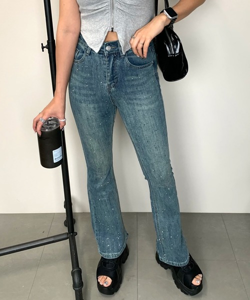 「non-hedge」 ブーツカットデニムパンツ M インディゴブルー レディース_画像6