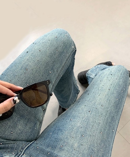 「non-hedge」 ブーツカットデニムパンツ M インディゴブルー レディース_画像9