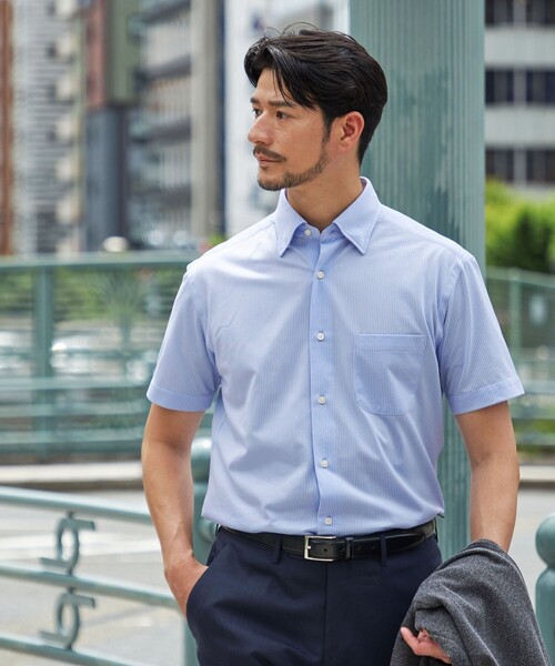 SHIPS（シップス） シャツ 半袖 SHIPS:「FUNCTION」Albini × RENU(R