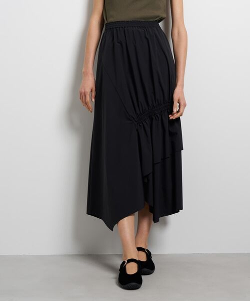 LANVIN en Bleu スカート 撥水アシンメトリーギャザースカート