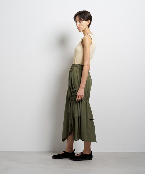 LANVIN en Bleu スカート 撥水アシンメトリーギャザースカート