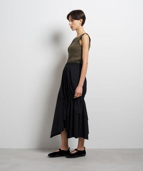 LANVIN en Bleu スカート 撥水アシンメトリーギャザースカート