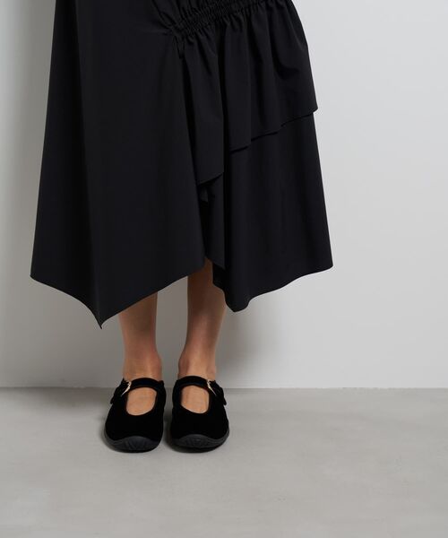 LANVIN en Bleu スカート 撥水アシンメトリーギャザースカート