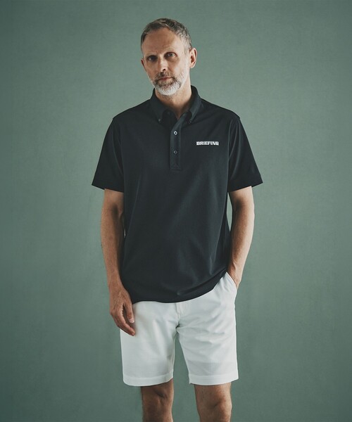 BEAMS GOLF × BRIEFING ポロシャツ ブラック BEAMS GOLF（ビームス ゴルフ） ポロシャツ 半袖 「別注」BRIEFING