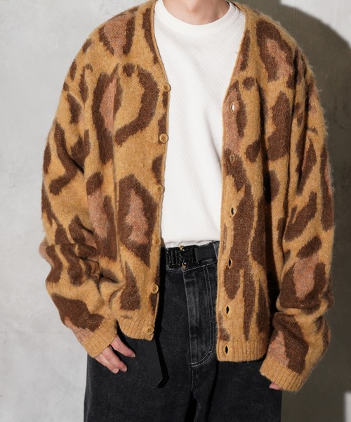 TOWNCRAFT（タウンクラフト） カーディガン MOHAIR SHAGGY JACQUARD