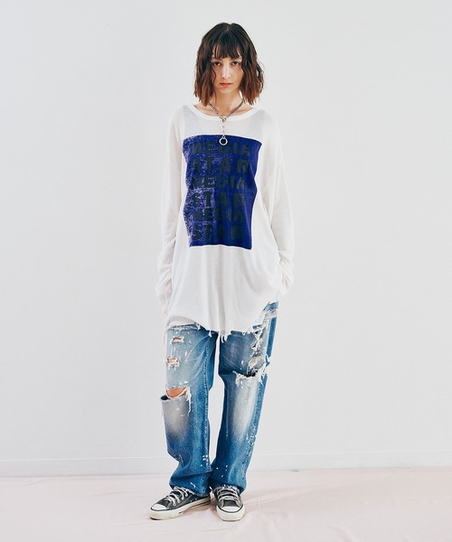 「RNA」 長袖カットソー MEDIUM ピンク レディース_画像3