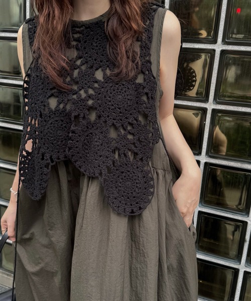 WILLFULLY（ウィルフリー） ワンピース crochet knit layered nylon OP