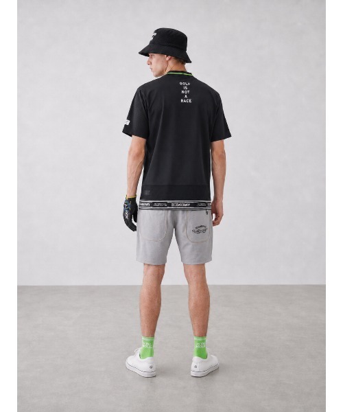 新品同様 DECEMBERMAY メッシュモックネック L ブラック DECEMBERMAY（ディセンバーメイ） tシャツ Mesh-paneled mock neck