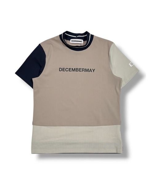 デイッセンバーメイ　メッシュ半袖モックネック DECEMBERMAY（ディセンバーメイ） tシャツ Mesh-paneled mock neck