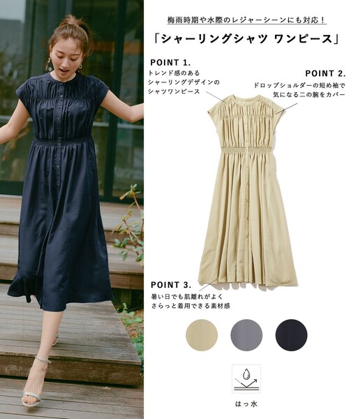 「ANY SIS」 シャツワンピース 3 グレー レディース_画像5
