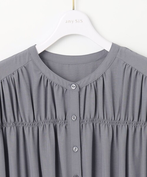 「ANY SIS」 シャツワンピース 3 グレー レディース_画像9