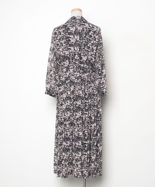 「archives」 花柄シャツワンピース M ブラック レディース_画像2