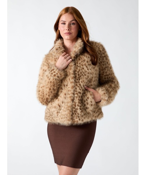 GUESS（ゲス） コート アウター LUNA Fur Jacket ジャケット ファー