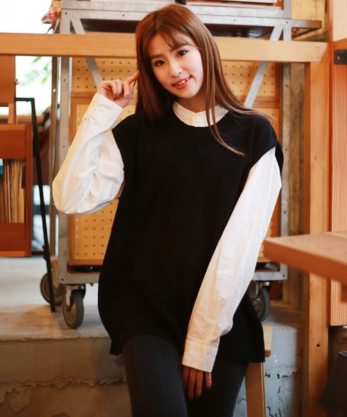 新発売 WESTSEA ベスト ジレ 日本製 リネンライク 片畦ルーズニット トップス