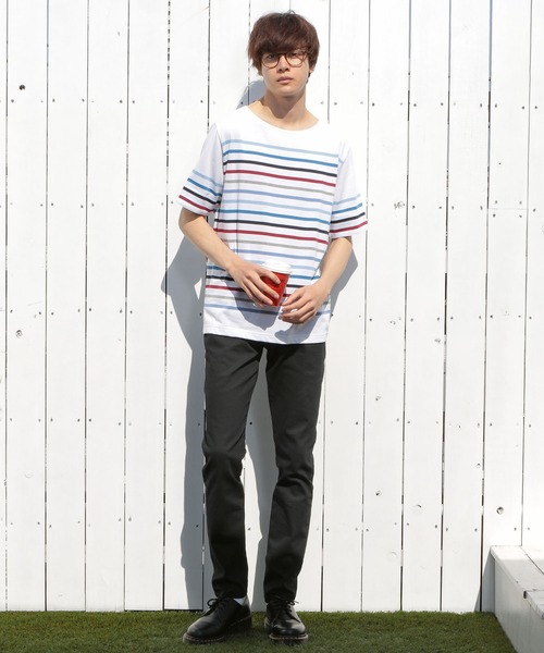 tシャツ Tシャツ 【定番人気アイテム】マルチボーダーボートネックTシャツ|ZOZOTOWN |09