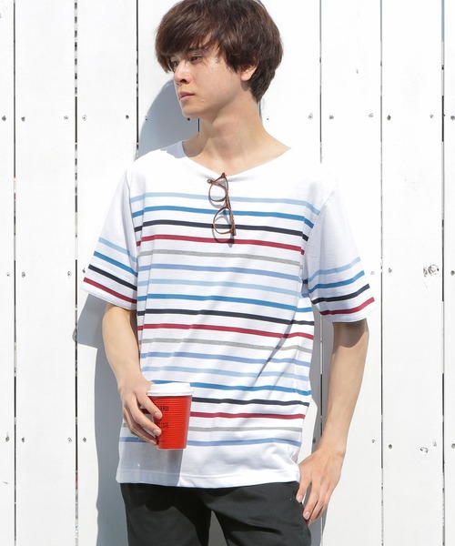 tシャツ Tシャツ 【定番人気アイテム】マルチボーダーボートネックTシャツ|ZOZOTOWN |11